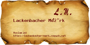 Lackenbacher Márk névjegykártya